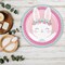 8 Count Pink Bunny Floral Paper Plates for Girl Baby Shower Birthday Table Decor 9"